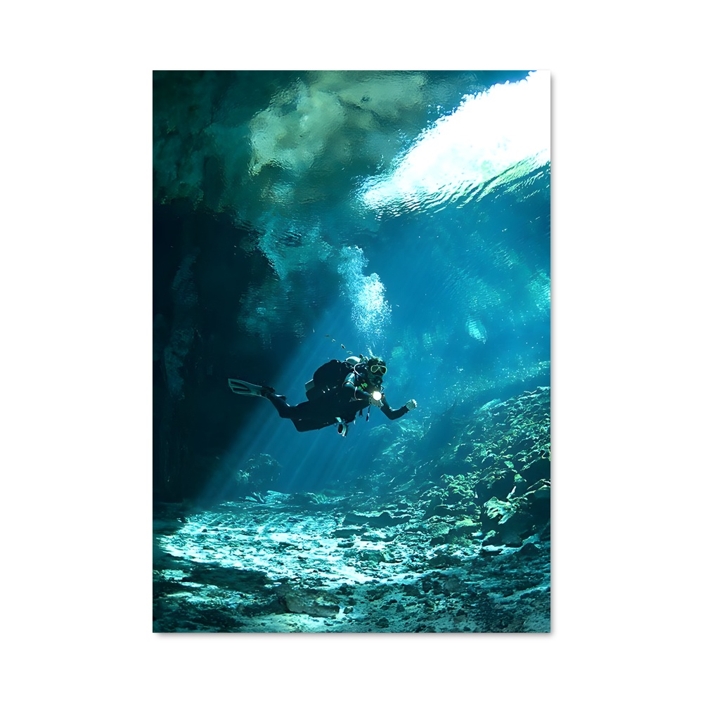 Poster Scuba diving cavernes